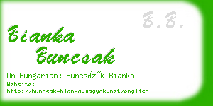 bianka buncsak business card